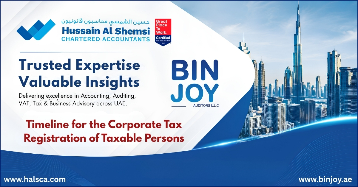 Timeline for the Corporate Tax Registration of Taxable Persons